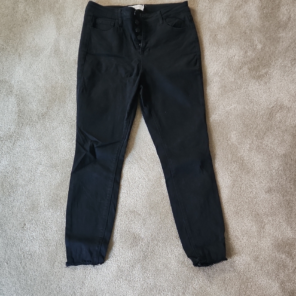 Carly Jean Los Angeles Black Jeans with Logo Tag